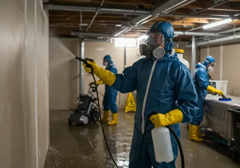 Basement Sanitization and Antimicrobial Treatment process in Lake Wissota, WI